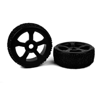 Team Corally - Off-Road 1/8 Buggy Tires - Ninja - Low Profile - Glued on Black Rims - 1 pair