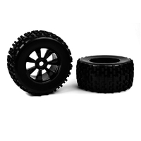 Team Corally - Off-Road 1/8 Monster Truck Tires - Gripper - Glued on Black Rims - 1 pair