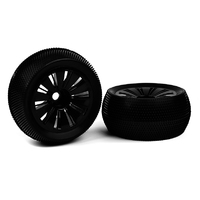 Team Corally - Off-Road 1/8 Truggy Tires - Glued on Black Rims - 1 pair