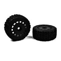 Team Corally - Off-Road 1/8 Truggy Tires - Tracer - Glued on Black Rims - 1 pair